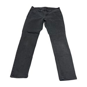 Old Navy Jeans Women's 16 Black Denim Cotton Super Skinny Leg Classic Mid-Rise